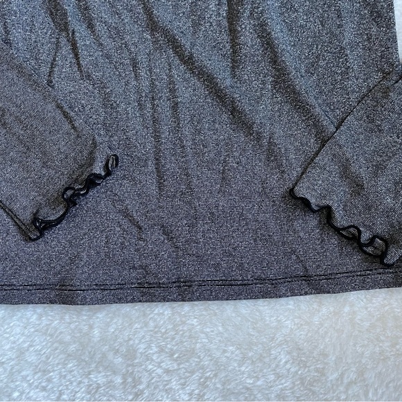 Aeropostale Long Sleeve Sparkle Lettuce-Trim Off-The-Shoulder Top - Picture 5 of 13